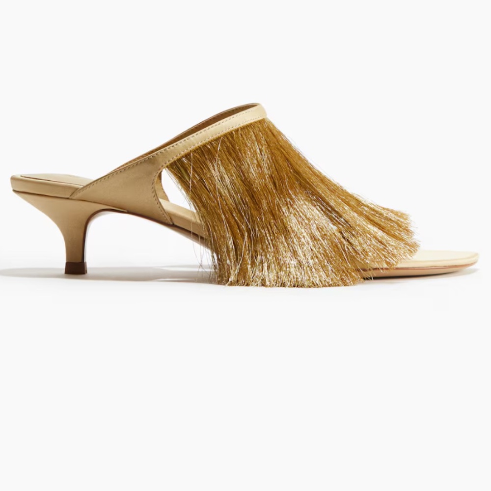 H&M fringe sandals mules